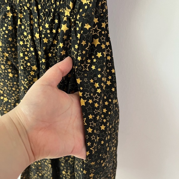 Gold Star Skater Dress - Retrolicious Modcloth Cotton Pockets - Picture 7 of 9